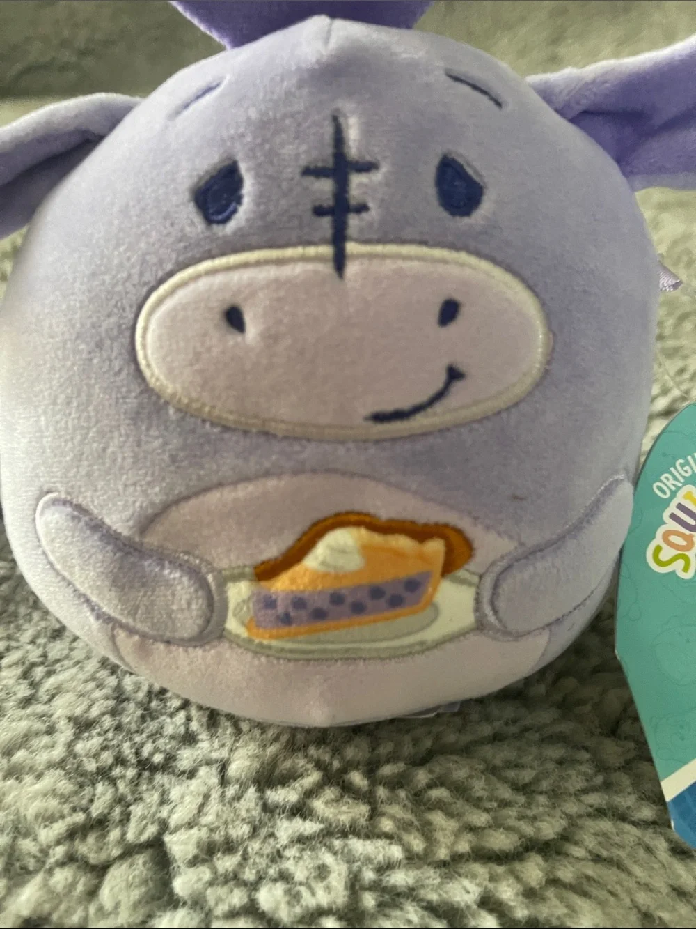 Disney Purple Eeyore Squishmallow Plush with Pie Detail NEW